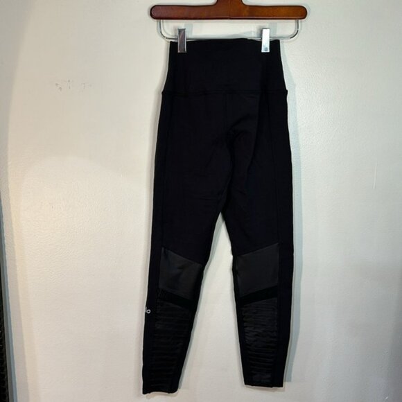 alo yoga moto high waisted black leggings XS - Picture 1 of 4